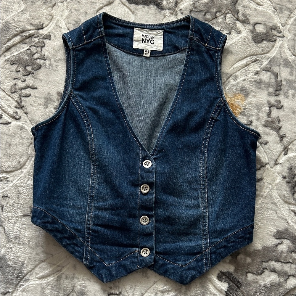 Modern NYC Women's Blue Denim Vest